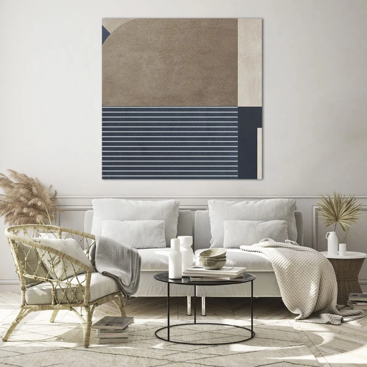 Glastavla - Bild på glas - Komposition av enkelhet och rundhet - 30x30 cm