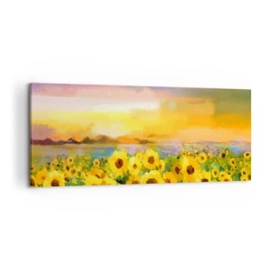Canvastavla - Bild på duk - Själva solen gick ner på jorden - 120x50 cm