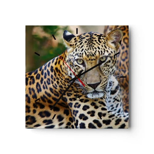 Väggklocka - Klocka på glas - Vild och lugn - 30x30 cm