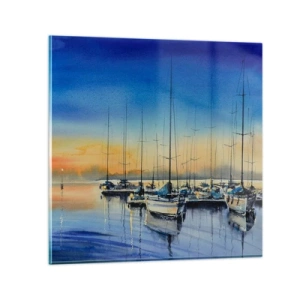 Glastavla - Bild på glas - Slutet på en bra dag - 30x30 cm