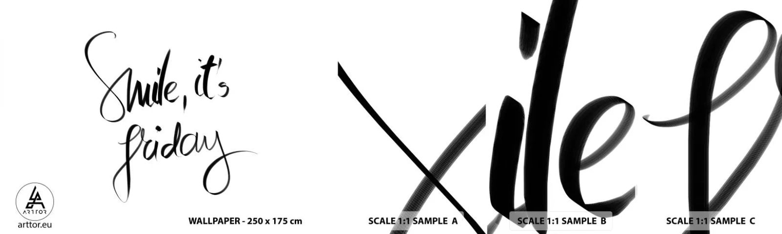 Provbit av självhäftande fototapet Deluxe Sticker - Riktig glädje - Typografi, Bekräftelse, Maxim - 100x30 cm