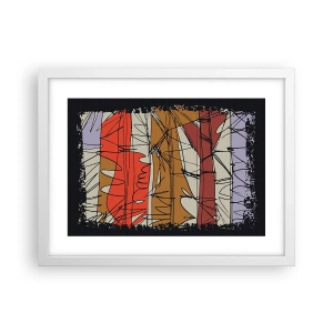 Affisch i vit ram - Spontan komposition - 40x30 cm