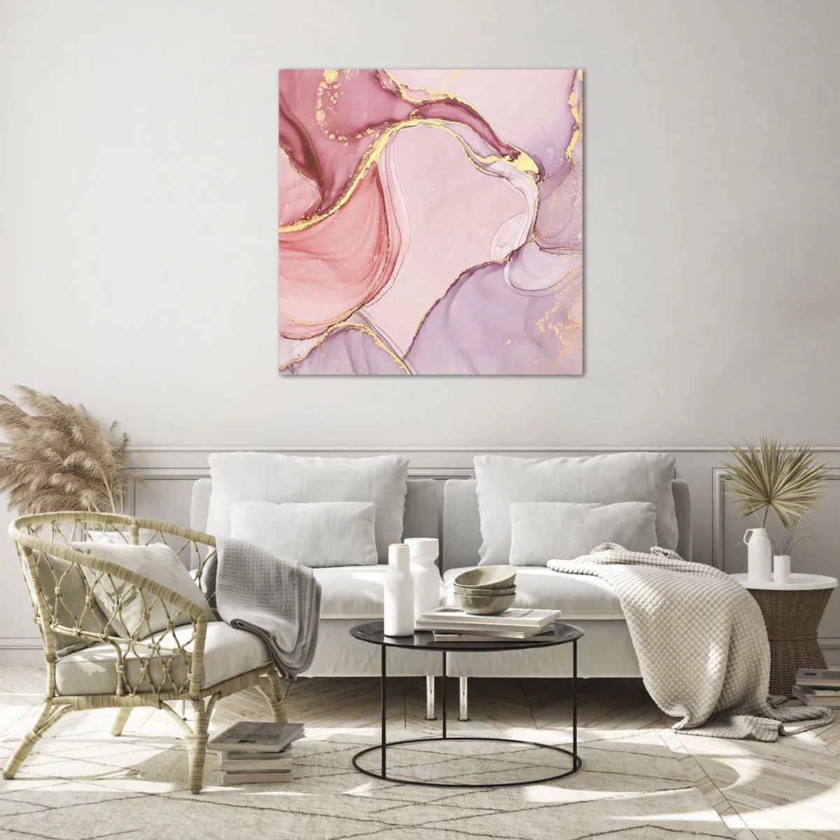 Glastavla - Bild på glas - Färgernas smek - 50x50 cm