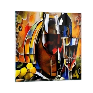Glastavla - Bild på glas - Så blir världen färgglad - 40x40 cm