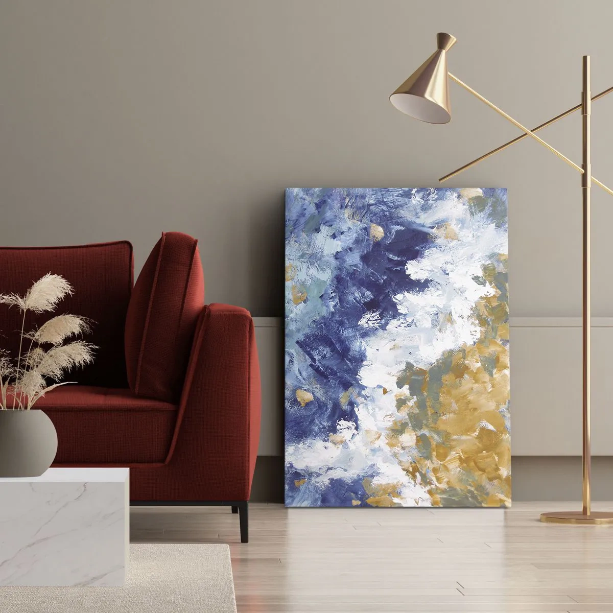Canvastavla - Bild på duk - Elementens dans - 45x80 cm
