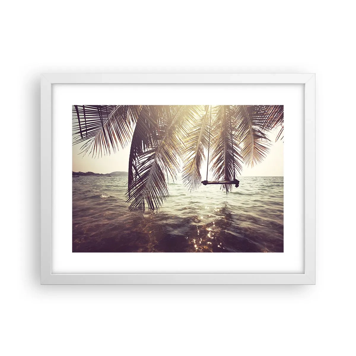 Affisch i vit ram - Gunga i molnen hur mycket du vill - 40x30 cm