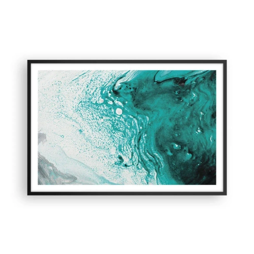 Affisch i svart ram - Smälta sig in i vitt och turkos - 91x61 cm