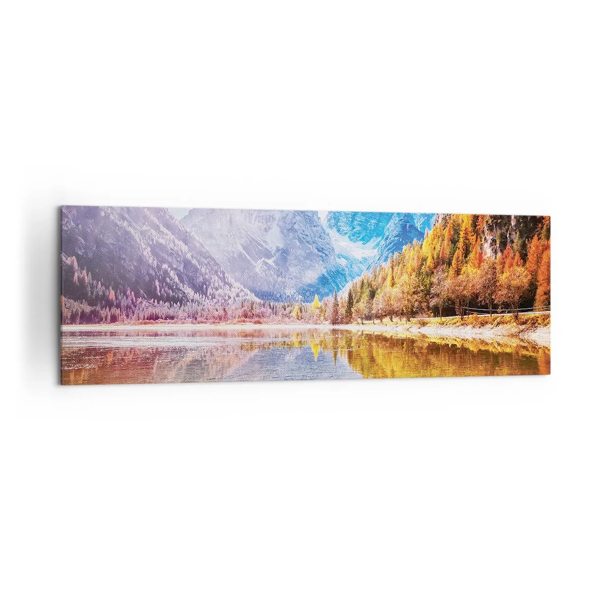 Canvastavla - Bild på duk - Det är redan höst i fjällen - 160x50 cm