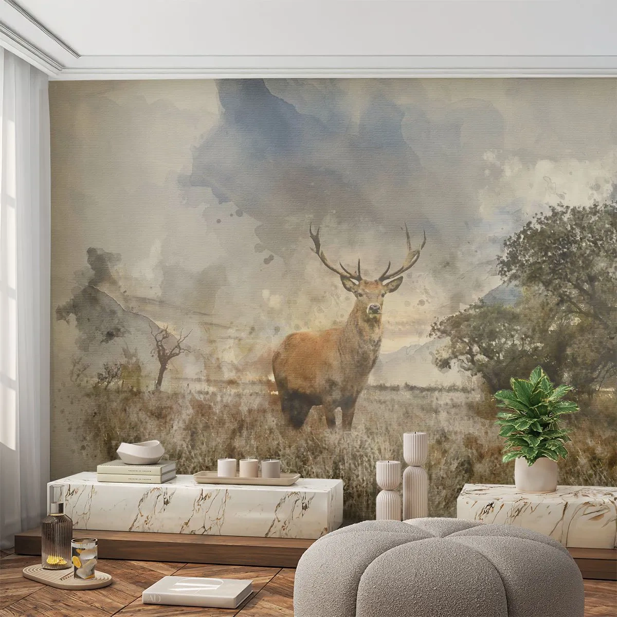 Fototapet Standard Eco - Värdighet - styrka - dignitet - Djur, Rådjur, Landskap - 400x280 cm