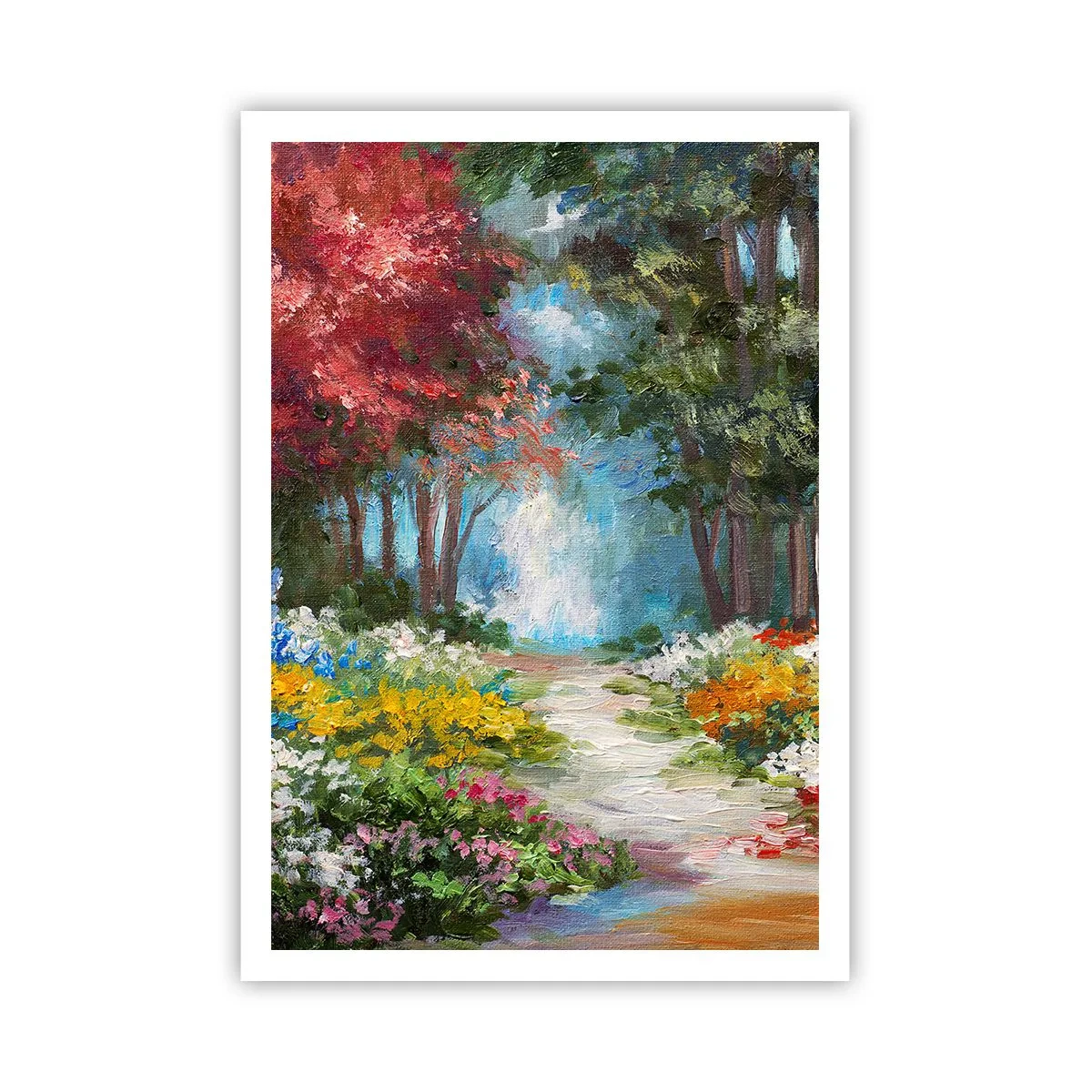 Affisch - Skogsträdgård, blomskog - 70x100 cm