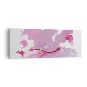 Canvastavla - Bild på duk - Karta över en rosa värld - 140x50 cm
