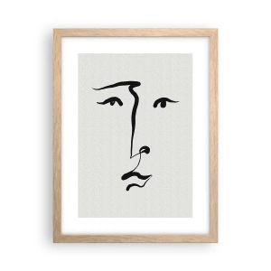 Affisch i ram av ljusek - Porträtt med ett streck - 30x40 cm