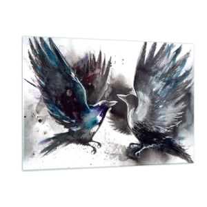 Glastavla - Bild på glas - Som två korpar... - 120x80 cm