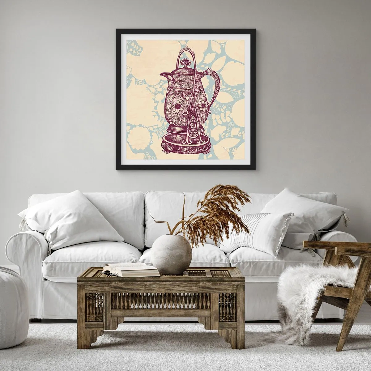 Affisch i svart ram - Skönhet av det vardagliga livet - 30x30 cm