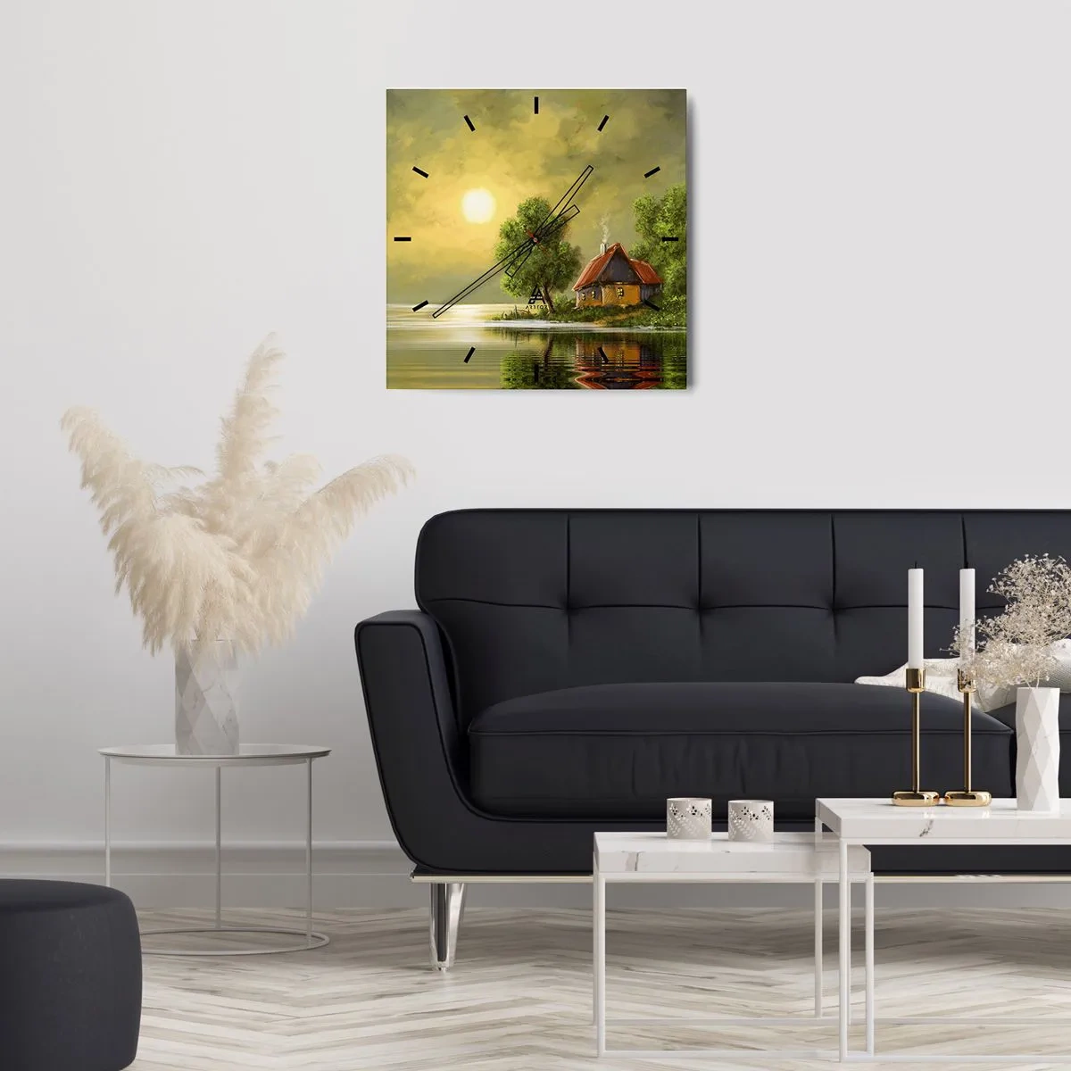 Väggklocka - Klocka på glas - Vackert som från en bild - 40x40 cm