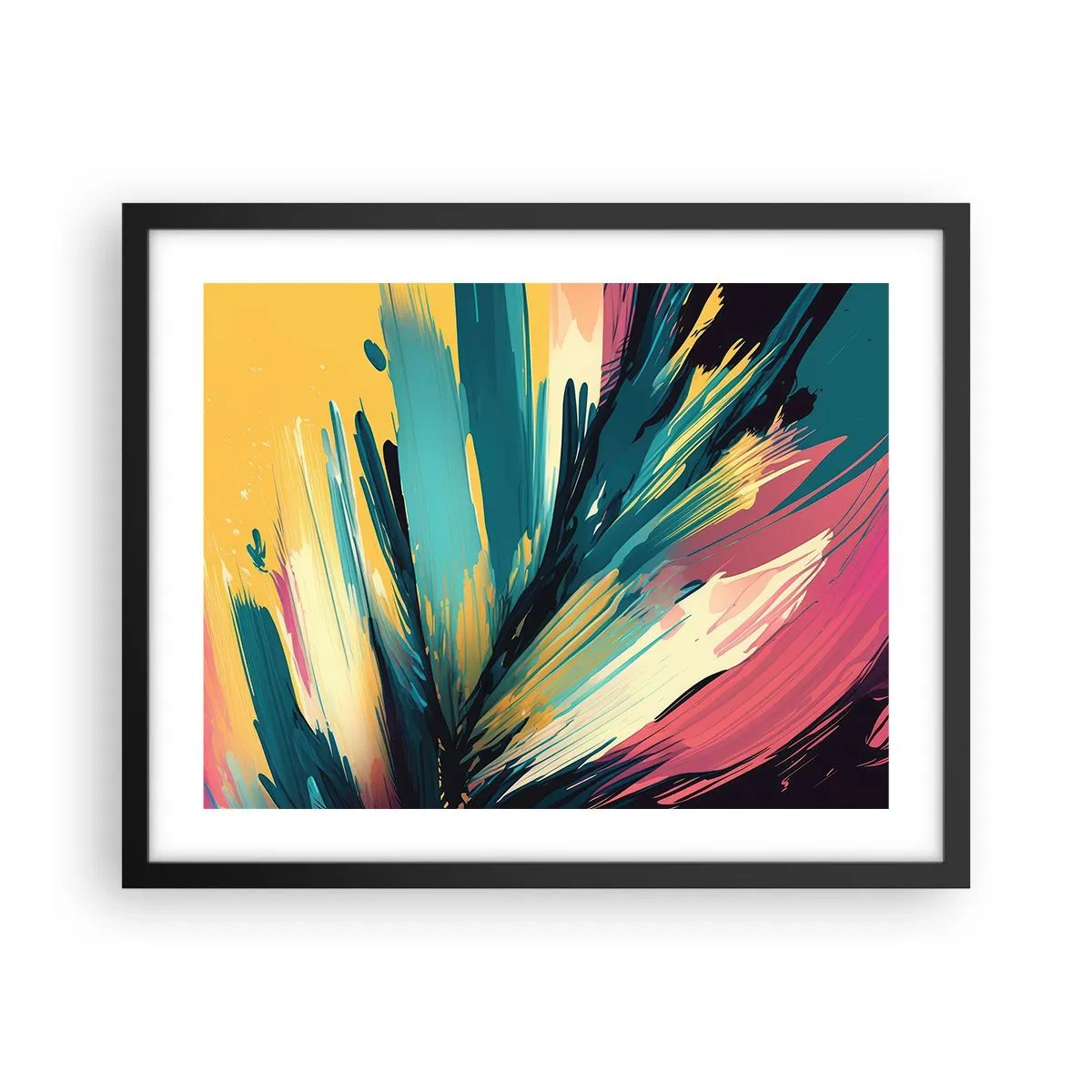 Affisch i svart ram - Komposition - en explosion av glädje - 50x40 cm