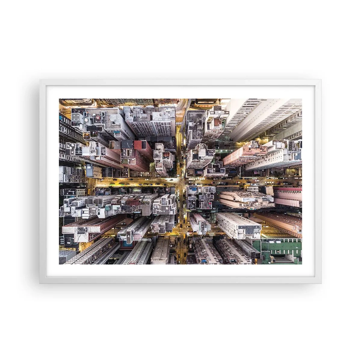 Affisch i vit ram - Hälsningar från Hongkong - 70x50 cm