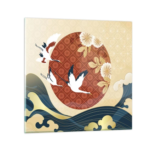 Glastavla - Bild på glas - Japansk saga - 30x30 cm