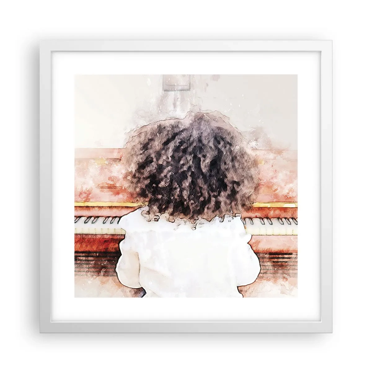 Affisch i vit ram - I en ny värld - 40x40 cm