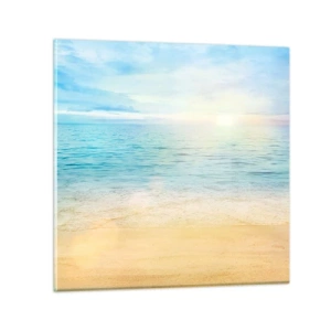 Glastavla - Bild på glas - Det stora blåa - 50x50 cm