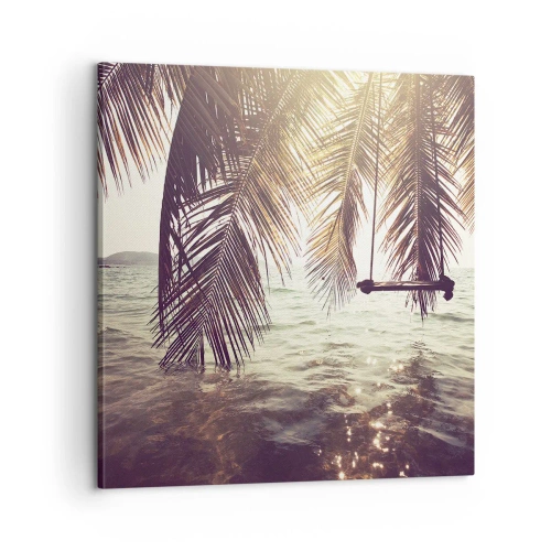 Canvastavla - Bild på duk - Gunga i molnen hur mycket du vill - 60x60 cm