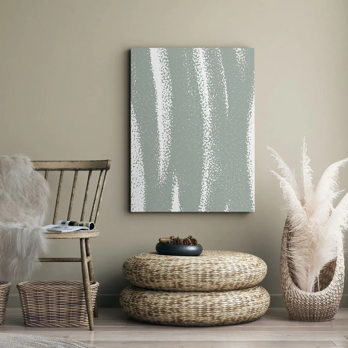 Canvastavla - Bild på duk - Abstraktion i vinterstämning - 55x100 cm