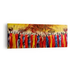 Canvastavla - Bild på duk - Dit, dit, dit de går - 140x50 cm