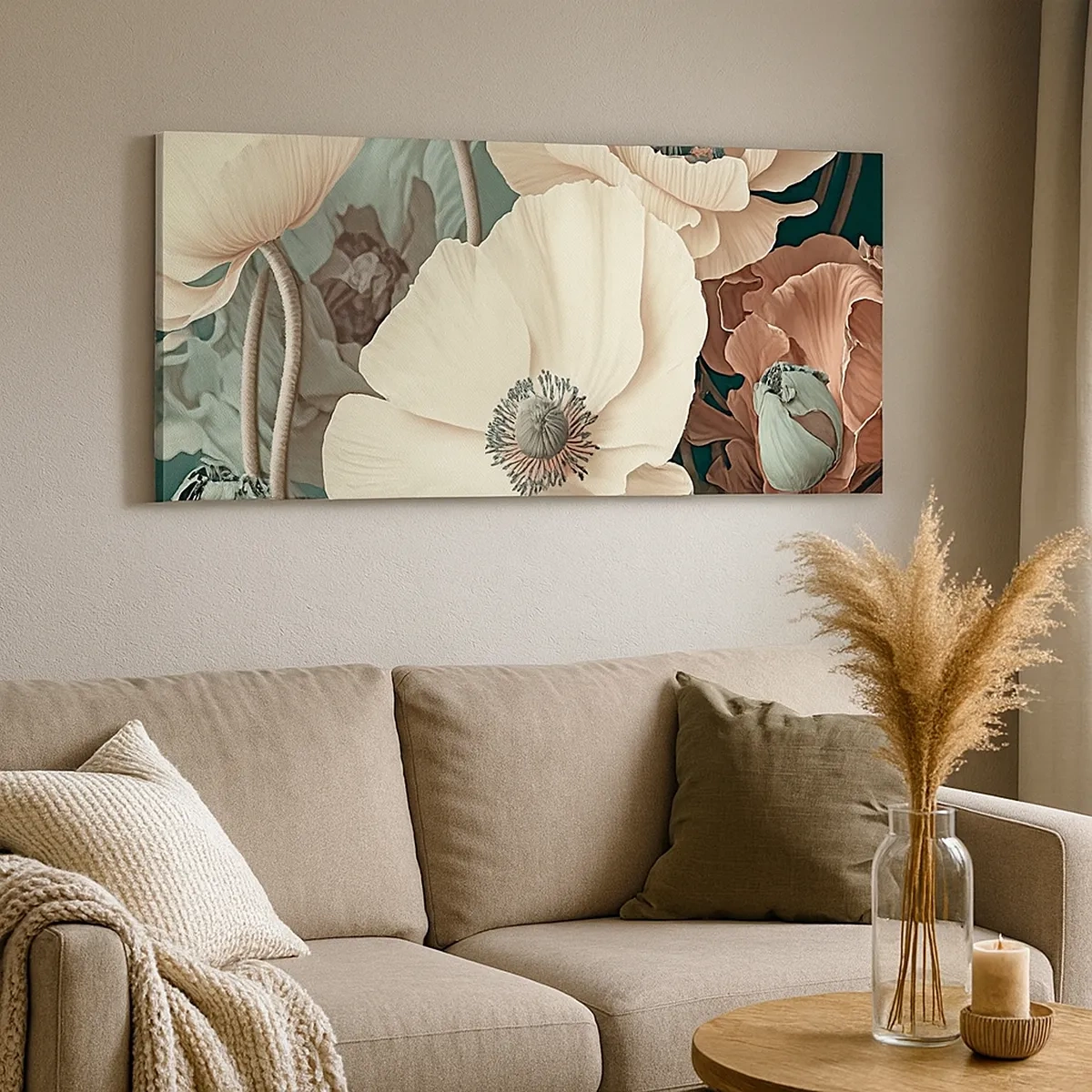 Canvastavla - Bild på duk - Viskningar av vallmo - 30x30 cm