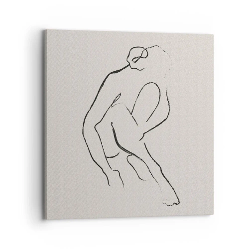 Canvastavla - Bild på duk - Intim skiss - 70x70 cm