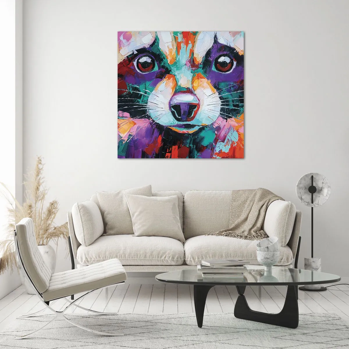 Glastavla - Bild på glas - Enbart goda emotioner - 70x70 cm