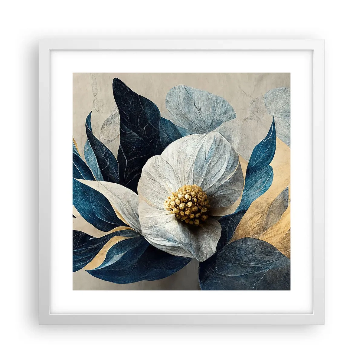 Affisch i vit ram - Har ett hjärta av guld - 40x40 cm