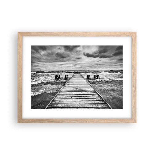 Affisch i ram av ljusek - Jag väntar på vind som blåser bort... - 40x30 cm