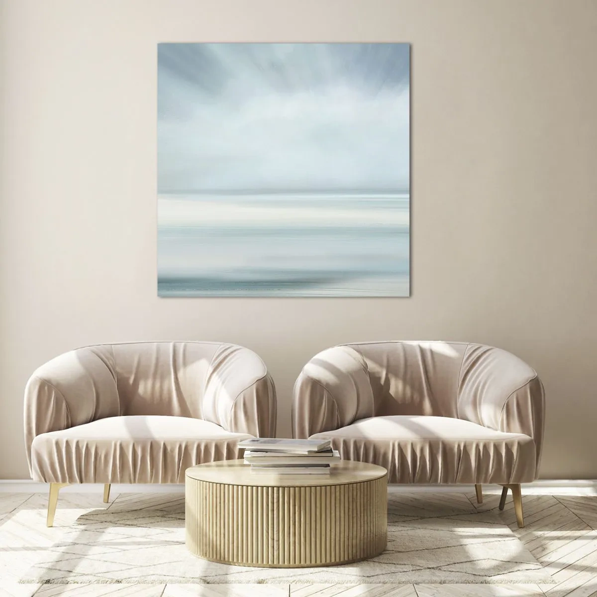 Glastavla - Bild på glas - Fred hela vägen till horisonten - 60x60 cm