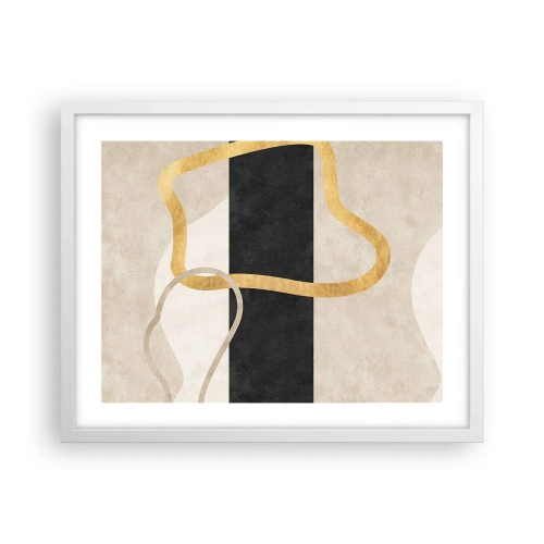Affisch i vit ram - Slingrande former - 50x40 cm