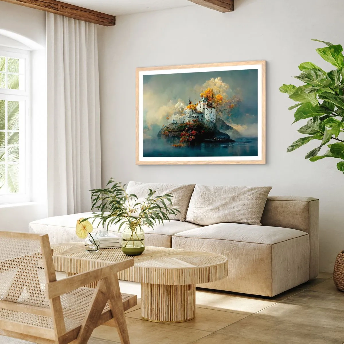 Affisch i ram av ljusek - Början på en romantisk historia - 40x30 cm