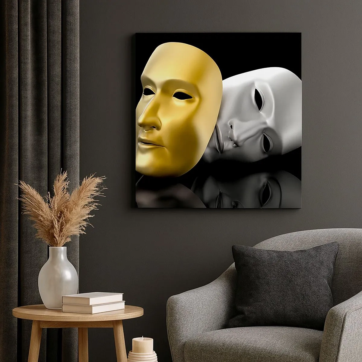 Canvastavla - Bild på duk - Livet är teater - 30x30 cm