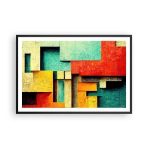 Affisch i svart ram - Festival av räta vinklar - 91x61 cm