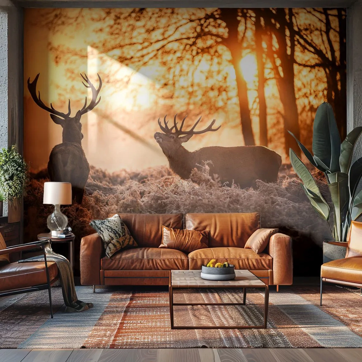 Självhäftande Fototapet Deluxe Sticker - Jägarens dröm - Landskap, Rådjur, Jakt - 150x105 cm