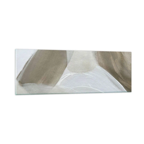 Glastavla - Bild på glas - Våg av vitt - 90x30 cm