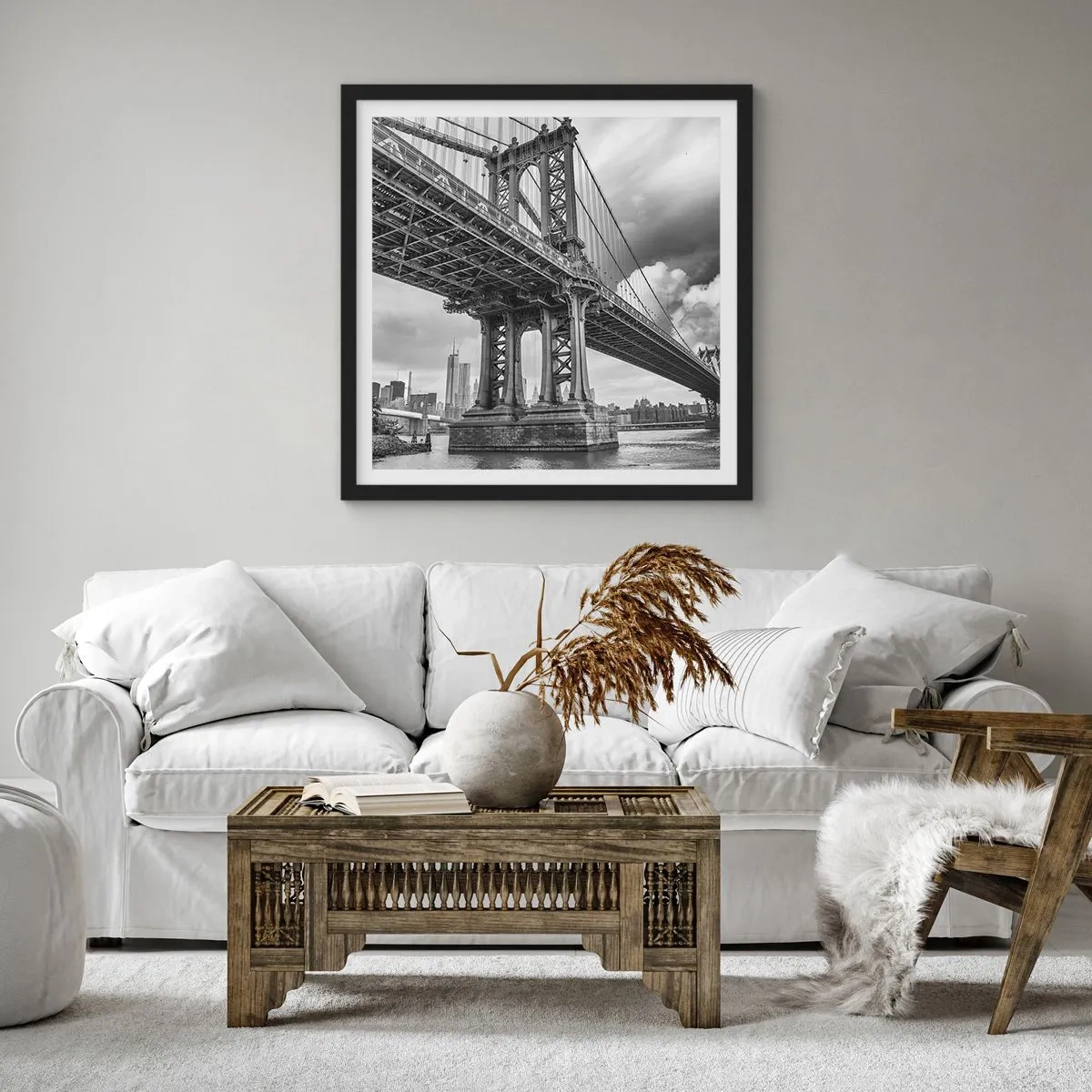 Affisch i svart ram - Till stadens hjärta - 40x40 cm