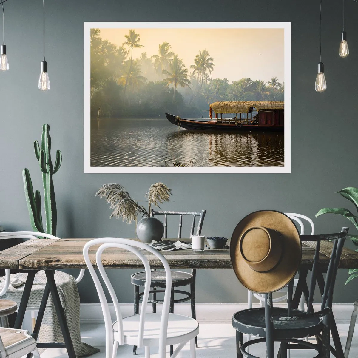 Affisch - Hus på floden - 40x30 cm