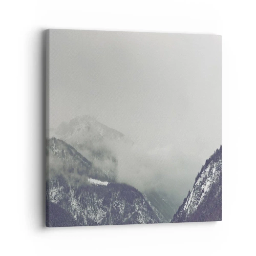 Canvastavla - Bild på duk - Dimmig dal - 40x40 cm