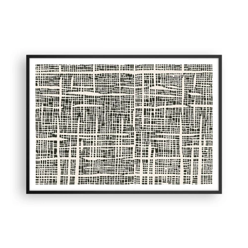 Affisch i svart ram - Vävd komposition - 100x70 cm
