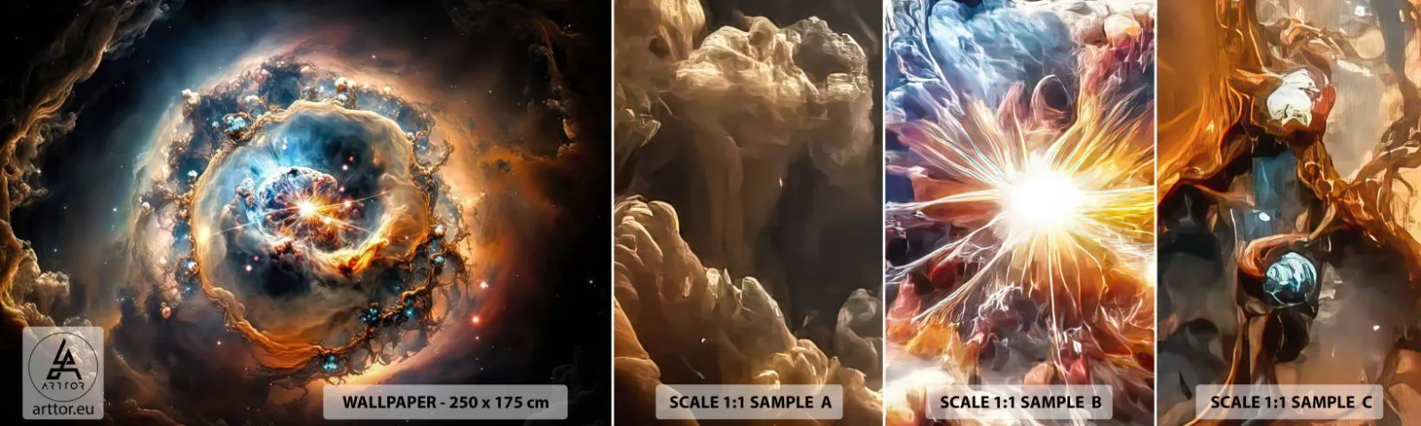 Provbit av självhäftande fototapet Deluxe Sticker - Början - Universum, Kosmos, Galaxy - 100x30 cm