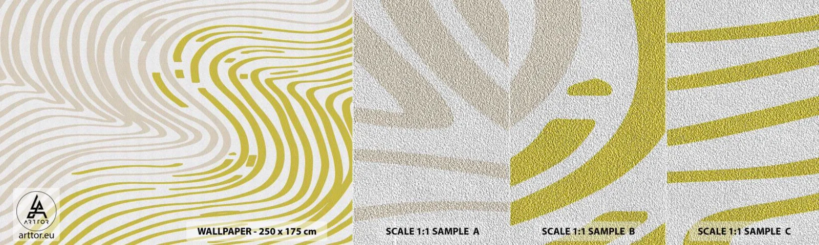 Provbit av fototapet Premium Sand - Komposition med en mjuk böjning - Minimalism, Bit, Ljus - 100x30 cm