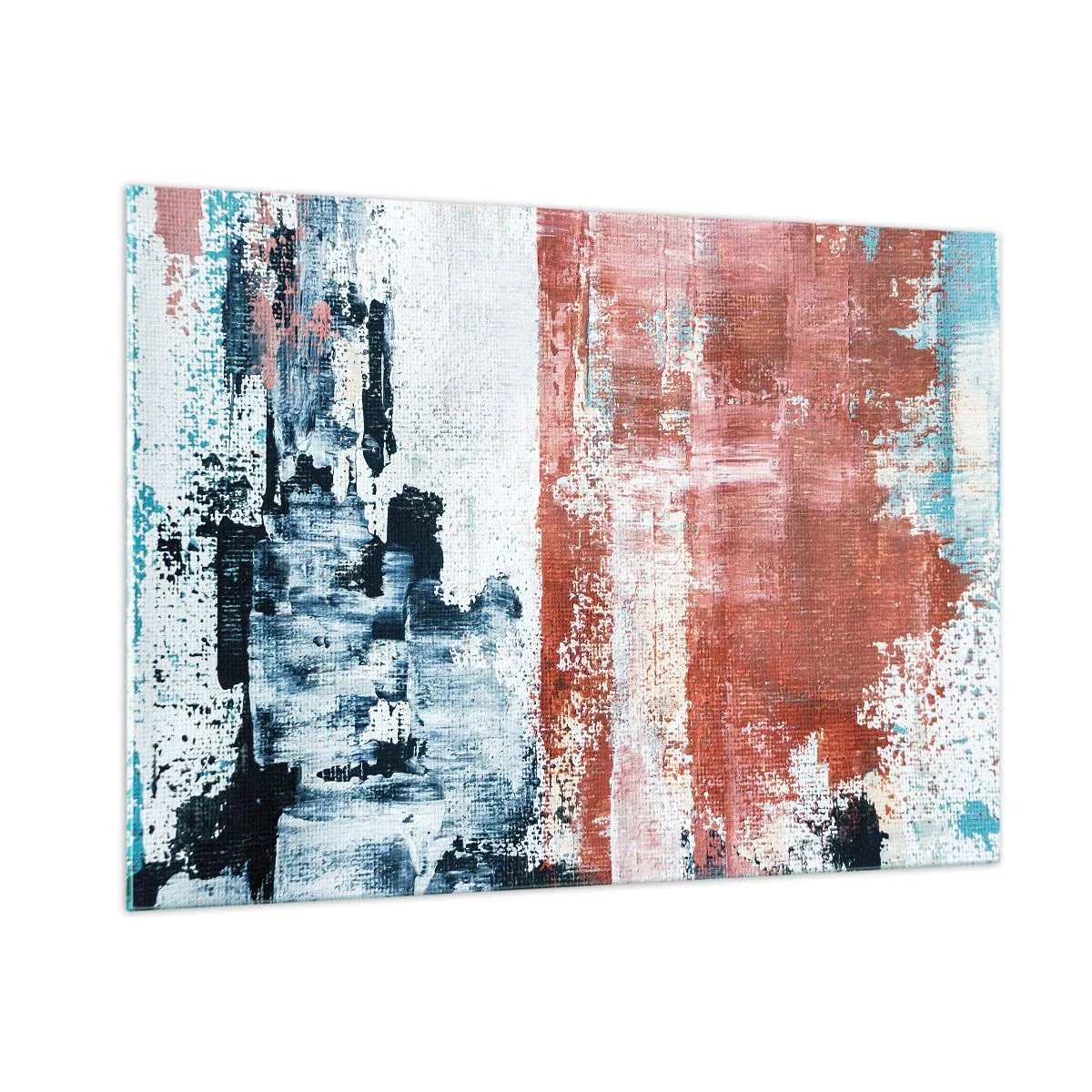 Glastavla - Bild på glas - Abstrakt halvt om halvt - 100x70 cm
