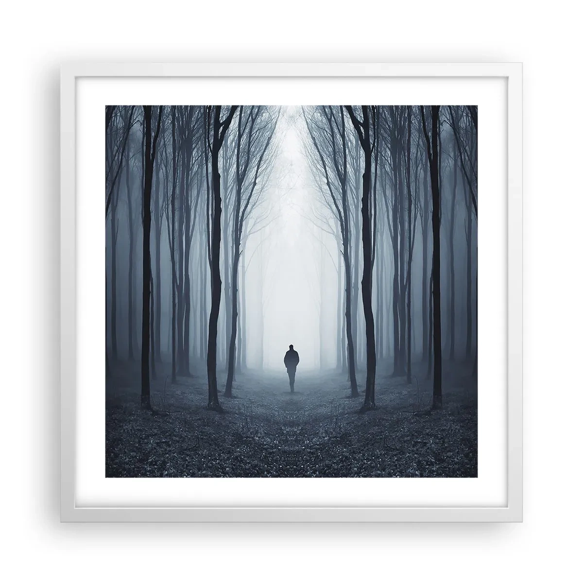 Affisch i vit ram - Och allt är enkelt och klart - 50x50 cm