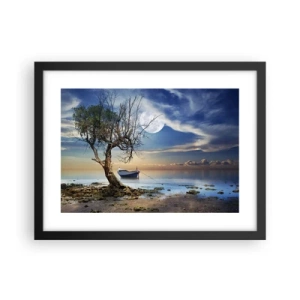 Affisch i svart ram - Är det slut eller början? - 40x30 cm