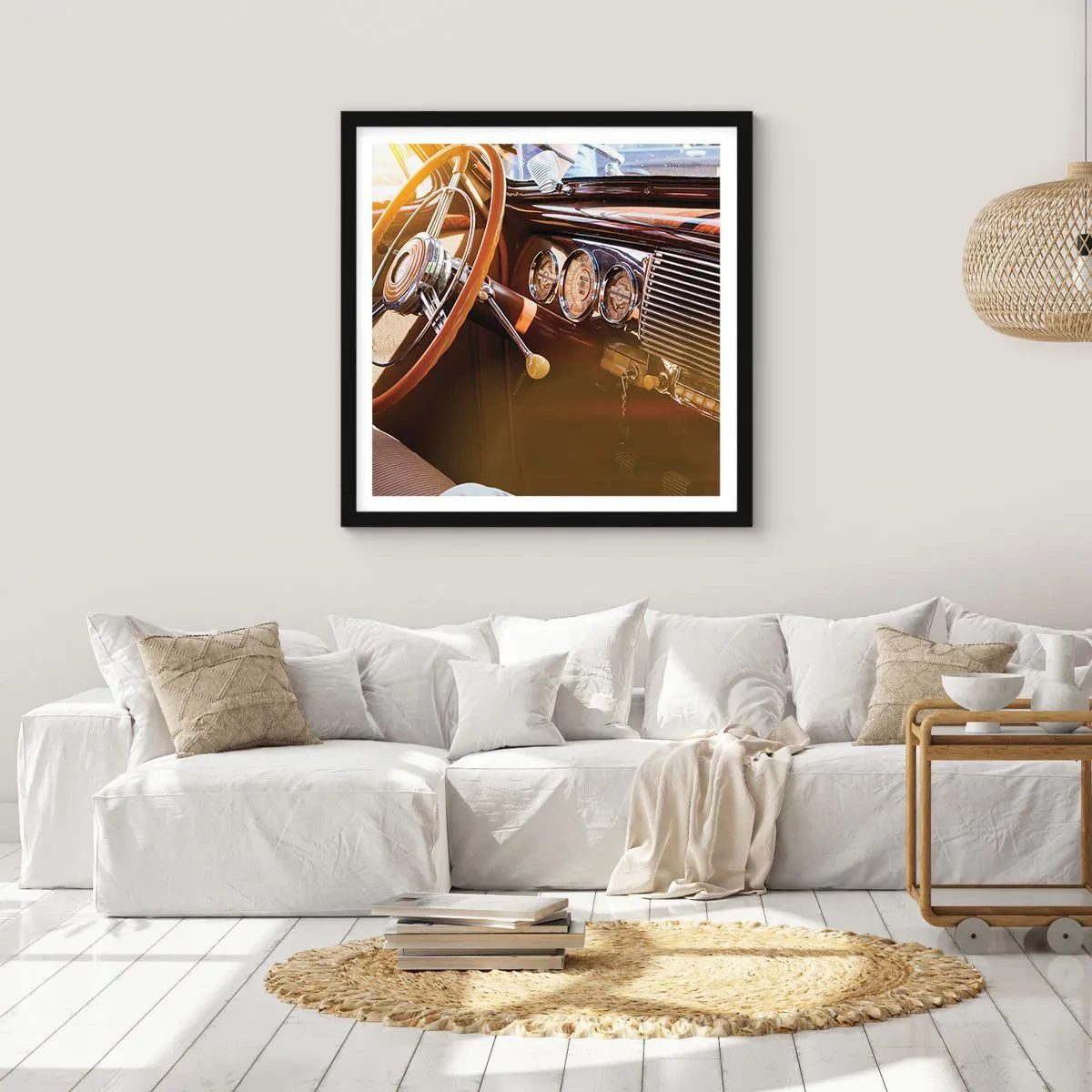 Affisch i svart ram - Smak av lyx från det förflutna - 50x50 cm