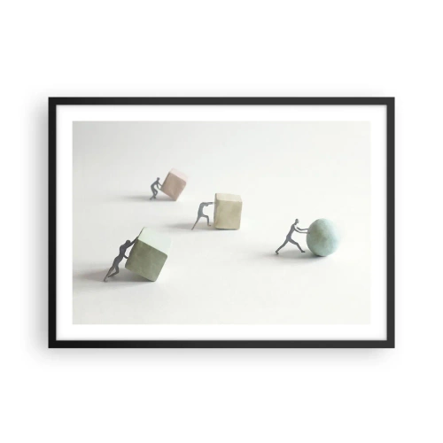 Affisch i svart ram - Livet leker - 70x50 cm